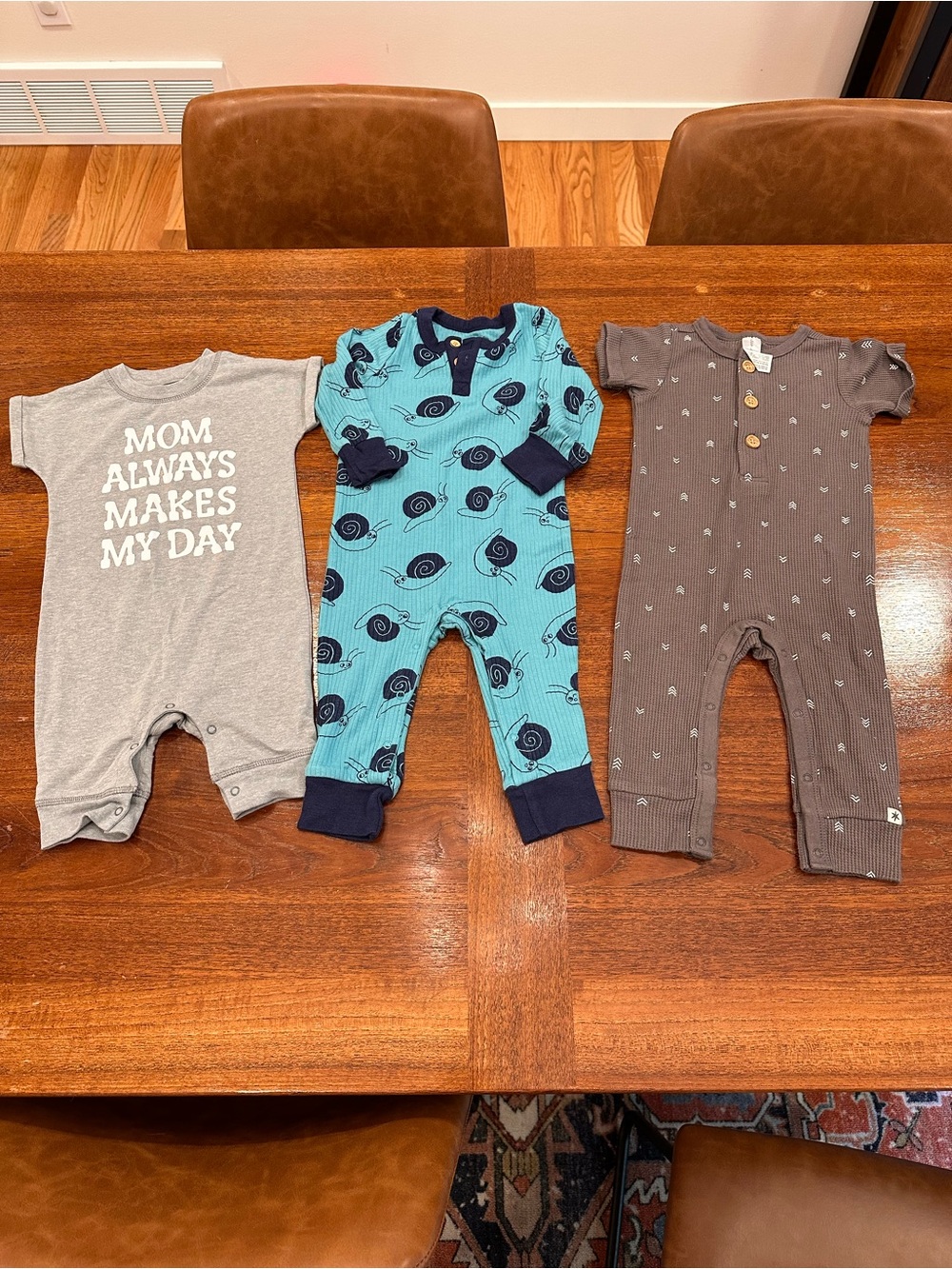 EUC Set of 3 One-Piece Rompers, 12 Months